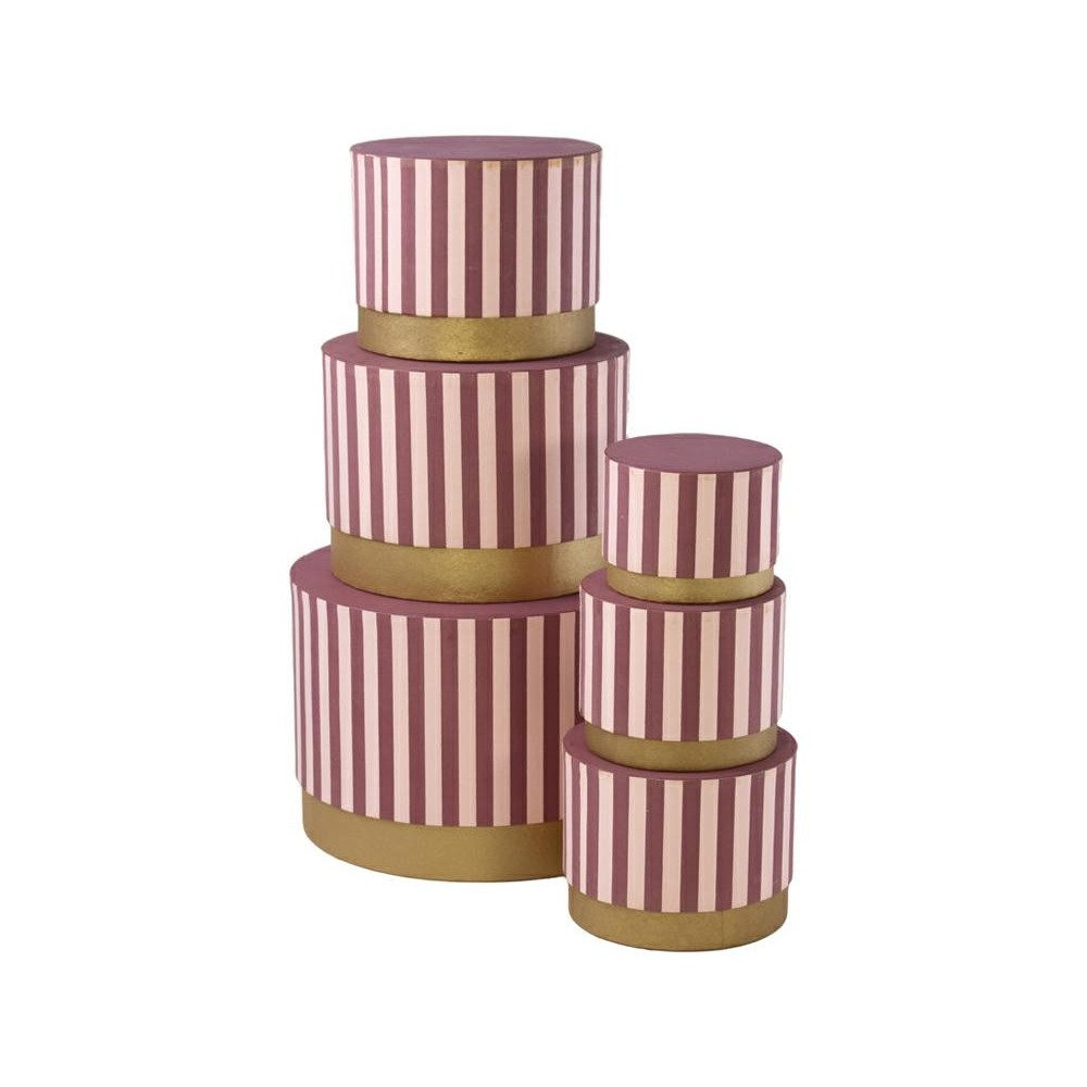 SET 6 SCATOLE RIGHE ROSA